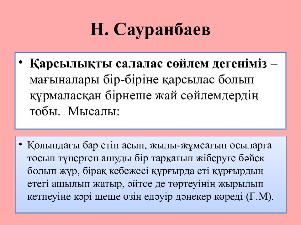 Қарсылықты салалас құрмалас сөйлем