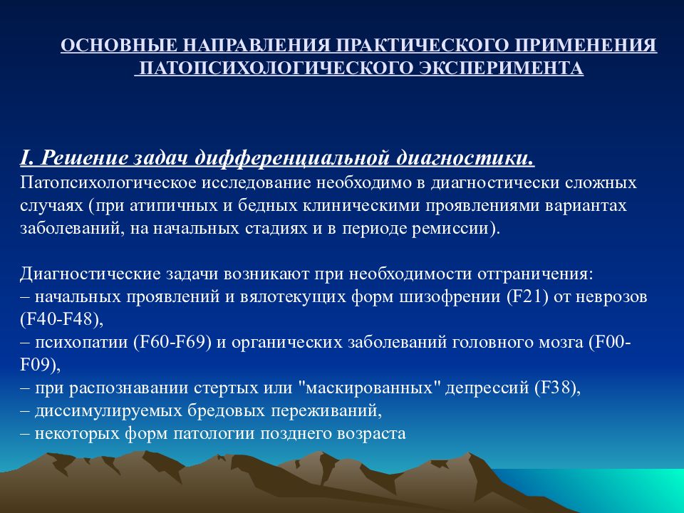 Методы исследования в патопсихологии презентация