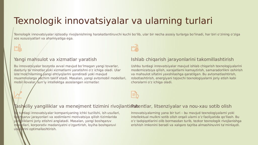 Innovatsiya va Texnologik Rivojlanish: O‘zbekistonning Kelajagi O‘zbekiston
