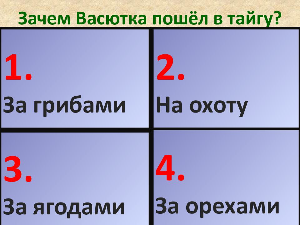 Почему четыре. Зачем Васютка пошел в лес.