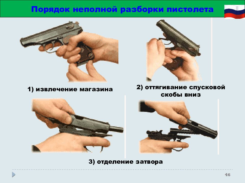 Как разобрать пм. Неполная разборка пистолета Макарова производится. Порядок разборки пистолета. Порядок неполной разборки ПМ. Порядок разборки ПМ.