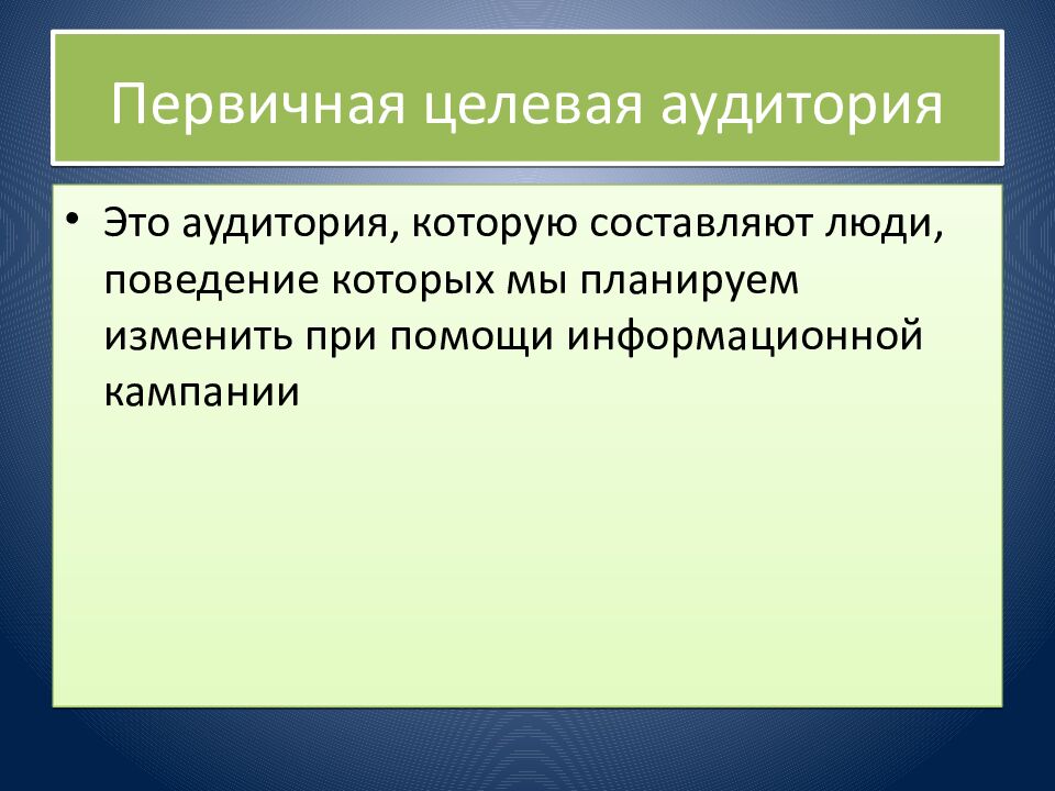 Первичная целевая аудитория
