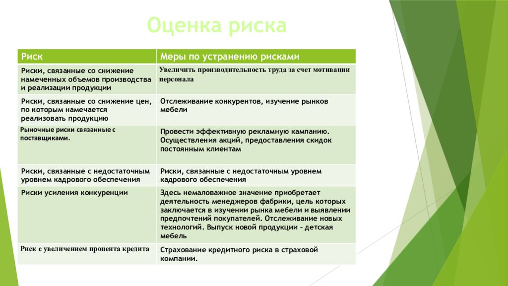 Гарантии и риски проекта