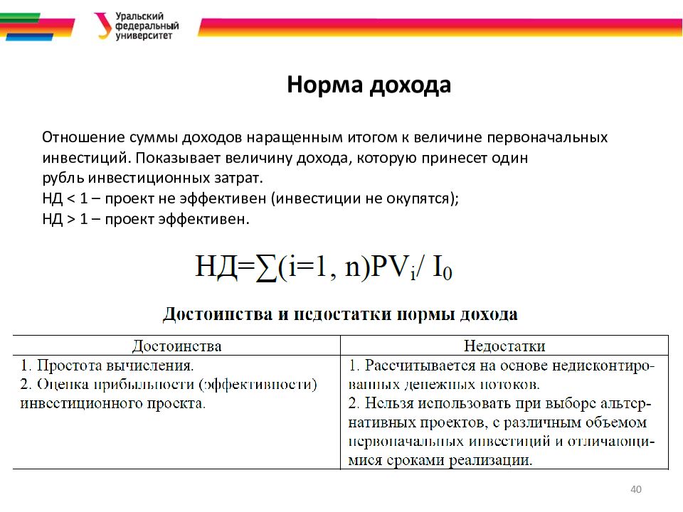 Отношение заработков. Первоначальные инвестиции. Отношение суммы. Норма дохода.