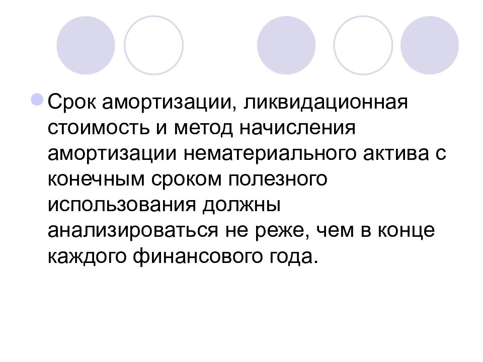 Конечный период. Ликвидационная стоимость нематериальных активов. Ликвидационная стоимость и амортизация.