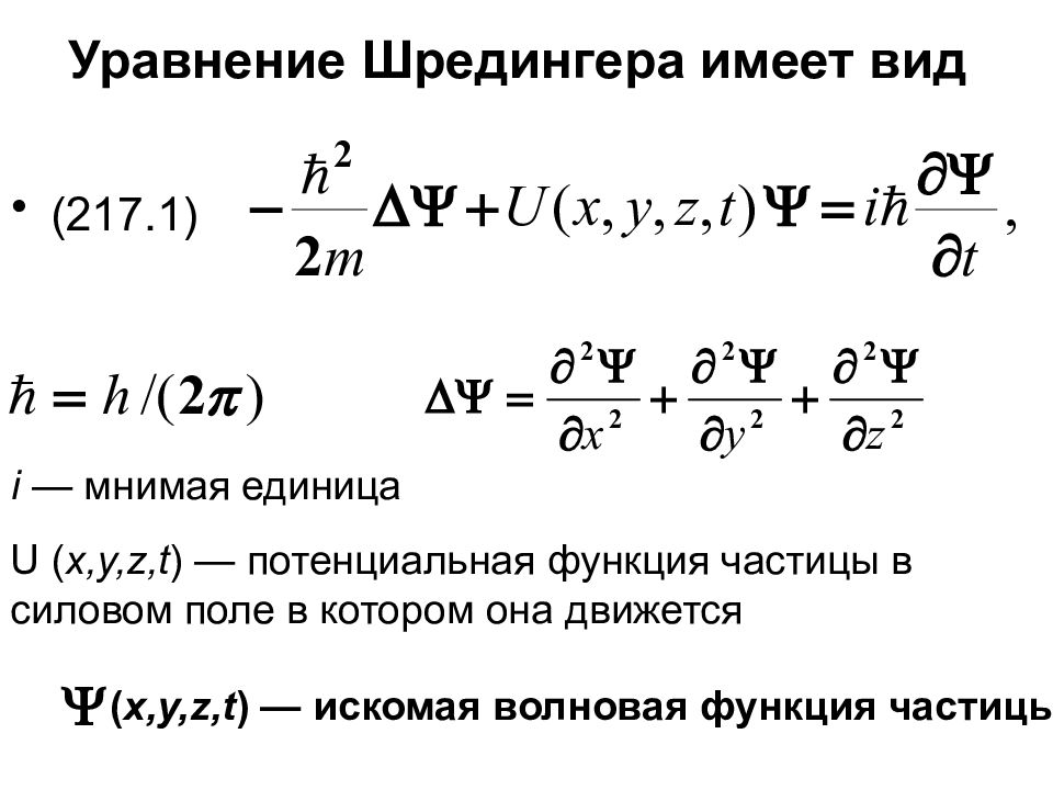 Уравнение шредингера картинка