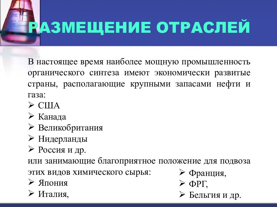 Презентация на тему химия в промышленности