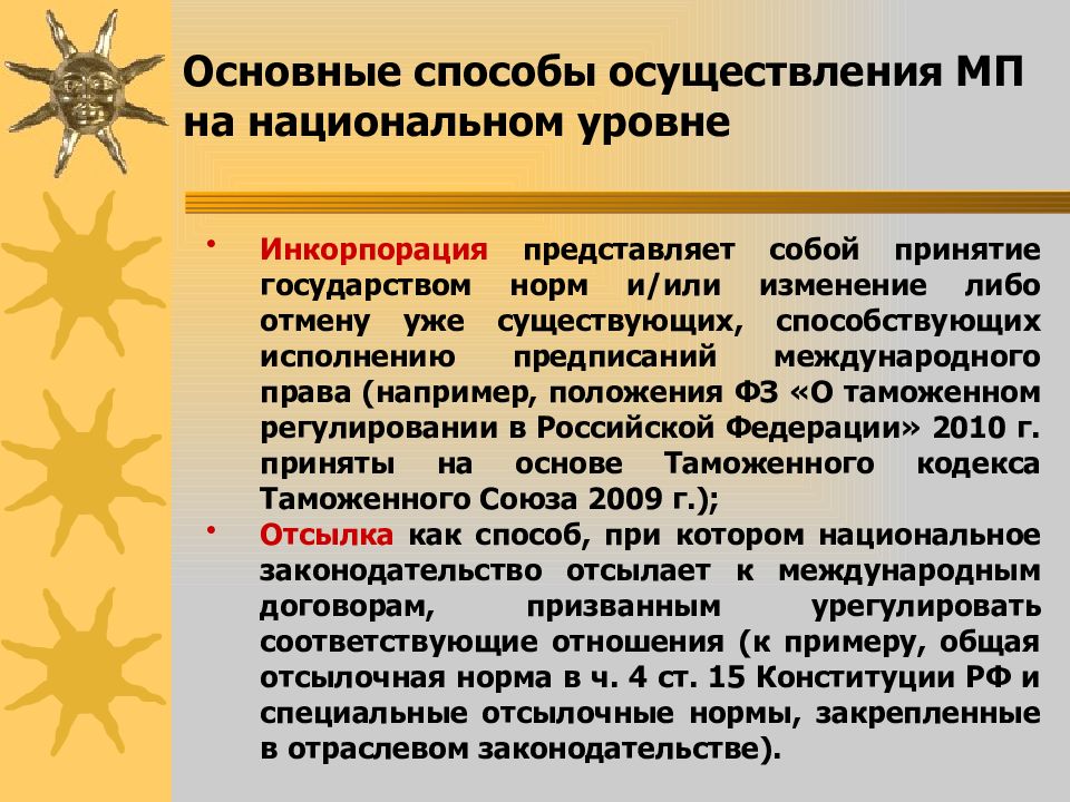 Соотношение национального и международного права презентация