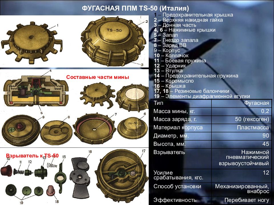 Какие ппм. Мина TS-50. Итальянская противопехотная мина TS 50. TS-50 ТТХ мина. ППМ TS 50 ТТХ.