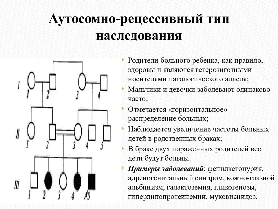 В медицинской генетике широко используется генеалогический метод используя предложенную схему