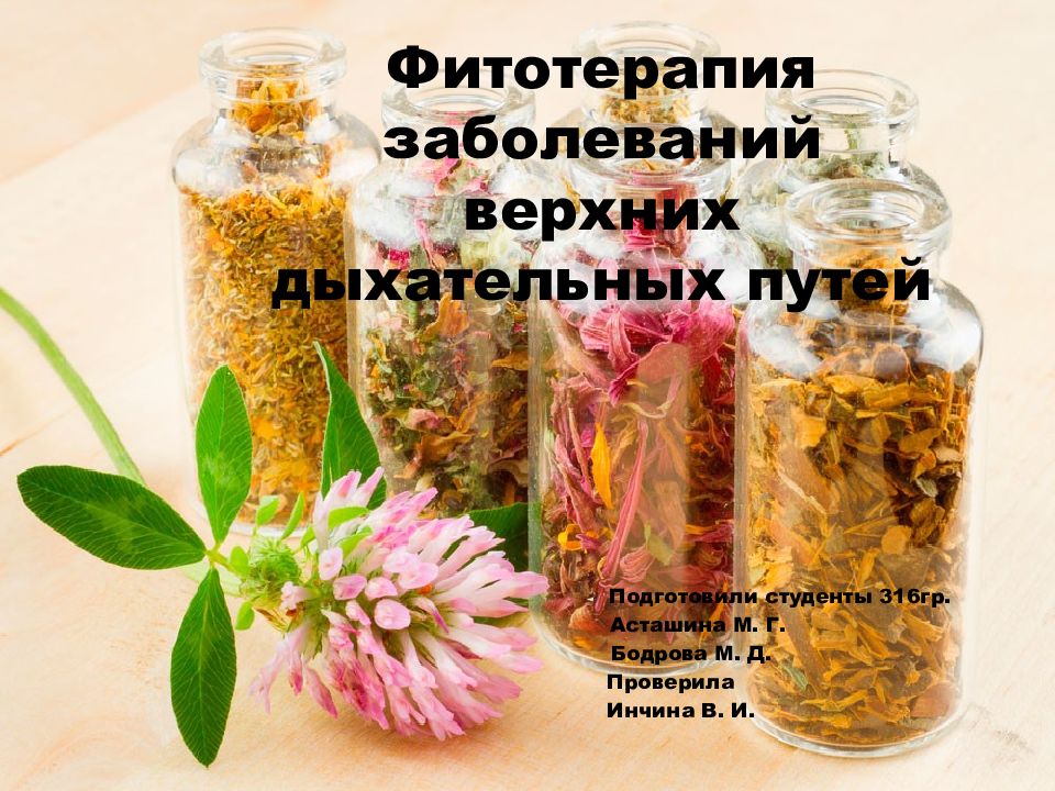 Фитотерапия заболеваний верхних дыхательных путей