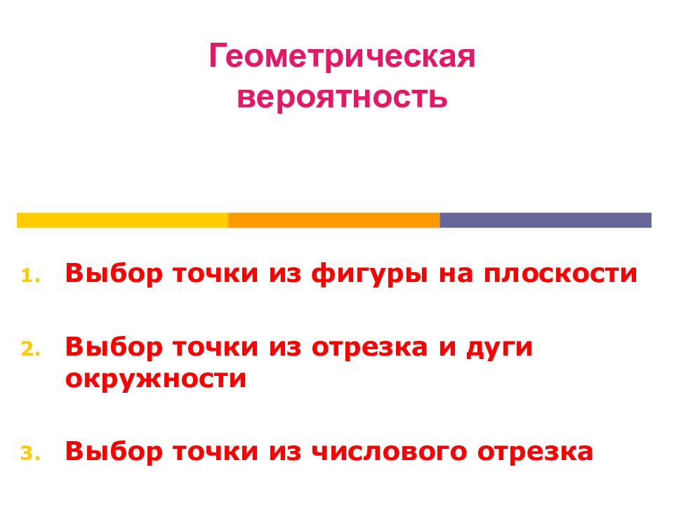 Выбор точки из фигуры на плоскости Выбор точки из отрезка и дуги