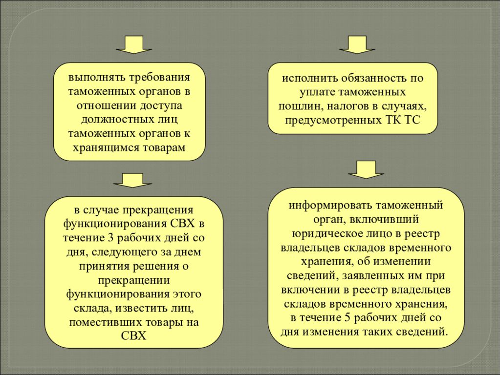 Владелец склада временного хранения презентация