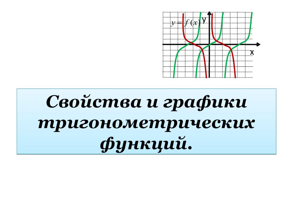 Свойства и графики т ригонометрических функций. х у