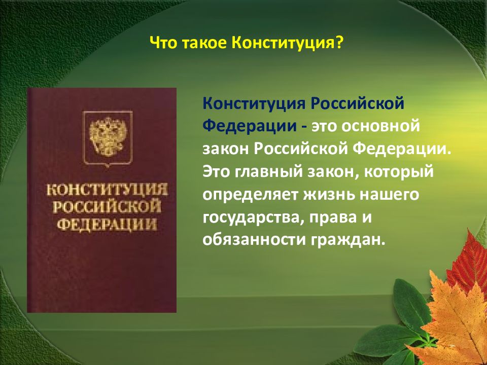 Презентация конституция основной закон страны 4 класс презентация