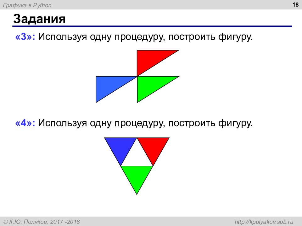 Графика в питоне. Используя одну процедуру построить фигуру питон.