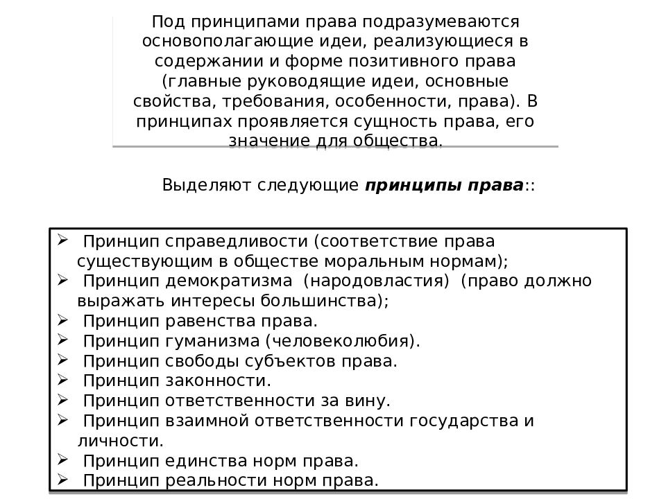 Принцип действительности. Принципы норм права. Принципы права особенности. Принцип единства юридических прав и обязанностей. Принцип реальности норм права.