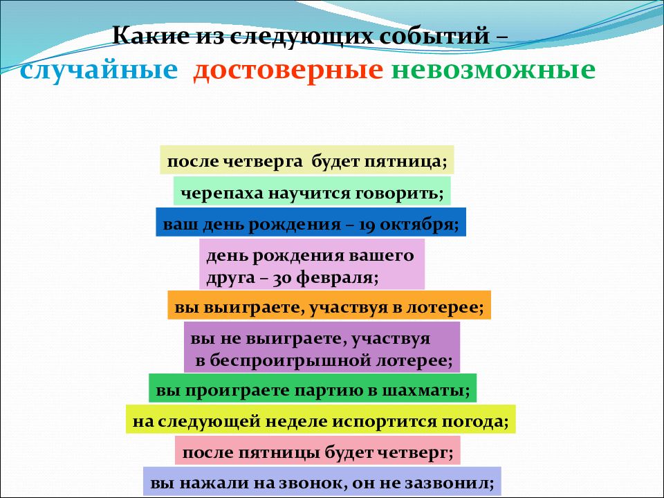 Презентация операции над событиями 11 класс мерзляк