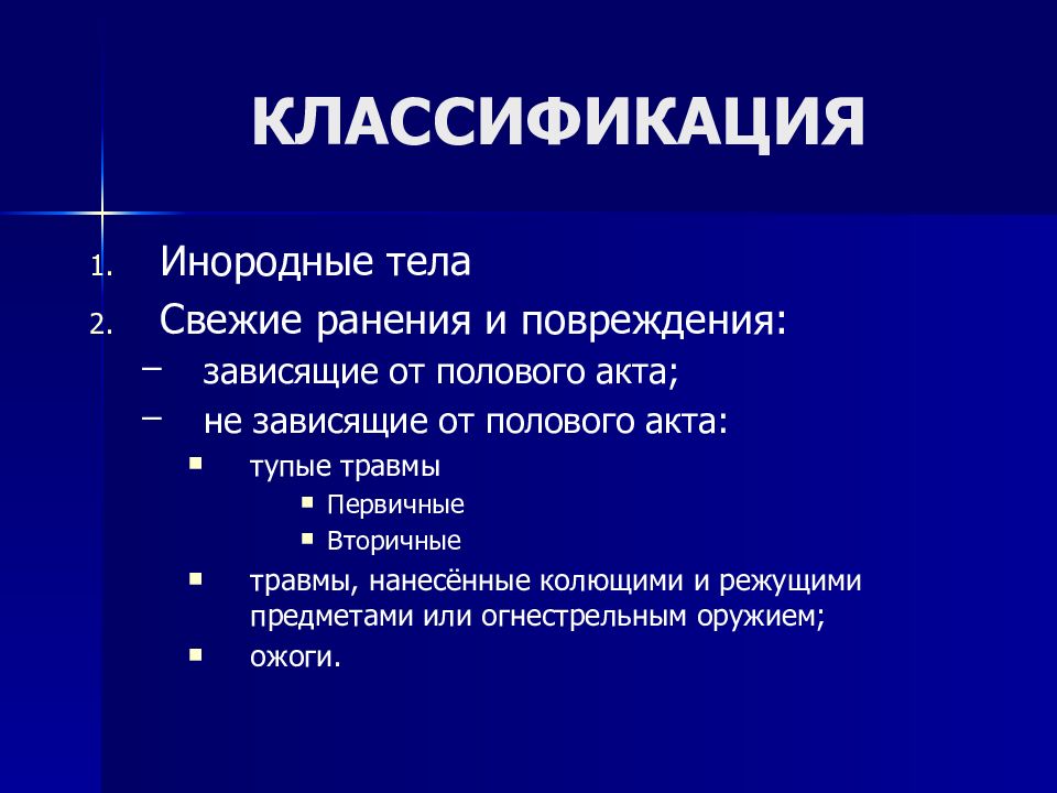 Презентация травмы женских половых органов