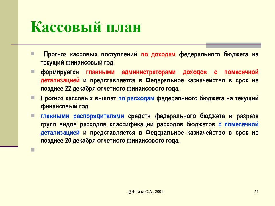 Кассовый план по доходам формируется на основе