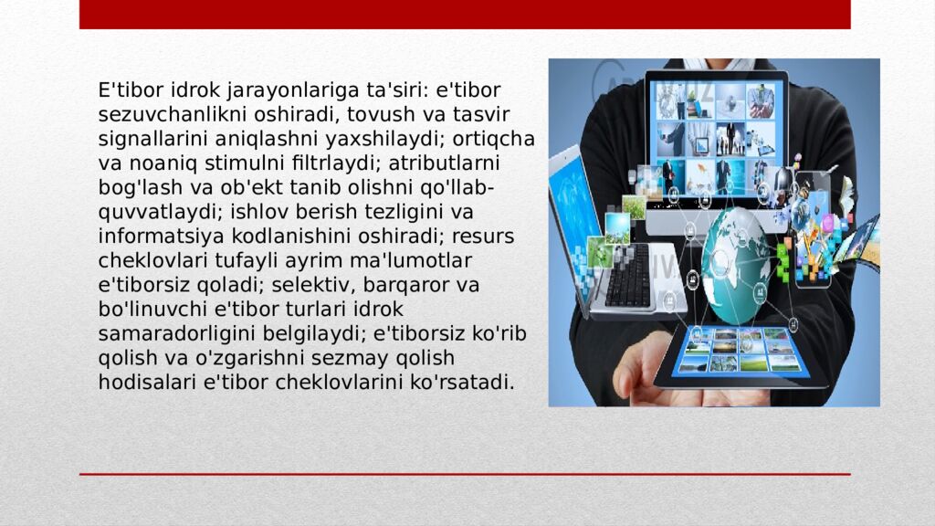 Muhandislik psixologiyasi fanidan Mavzu: Axborotni qabul qilishda eʼtiborning