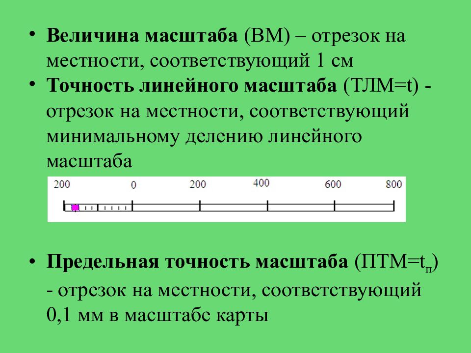 Горизонтальное расстояние на местности соответствующее в данном масштабе 0 1мм на плане называется