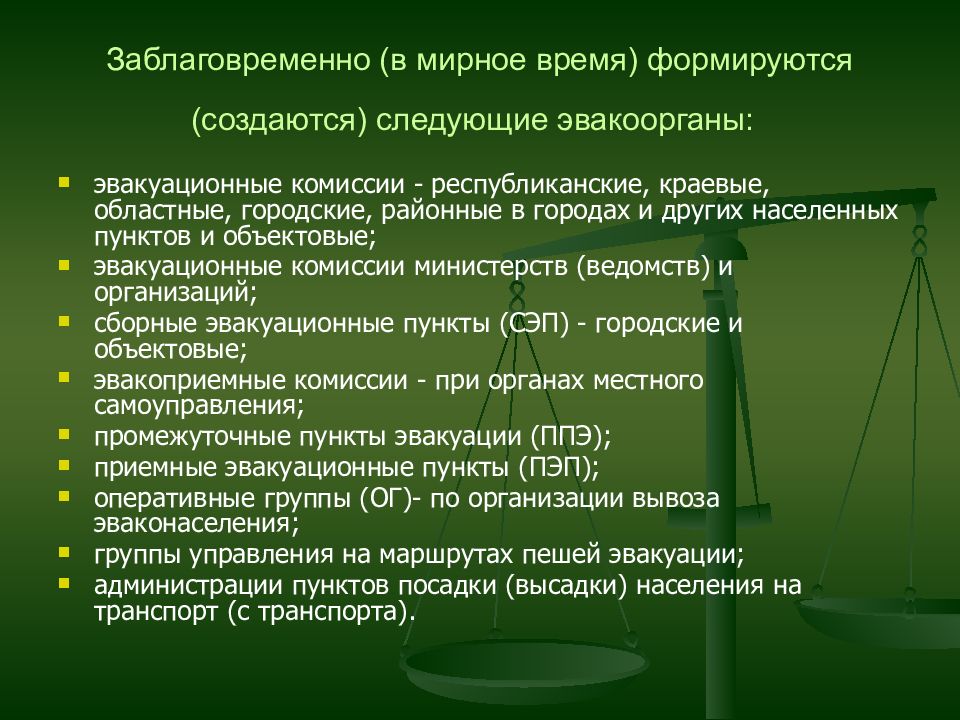 Порядок организации. Эвакуационные органы их структура и задачи. Органы подготовки и проведения эвакуации. Численность и состав эвакуационных органов определяется. Какие органы проводят эвакуацию.