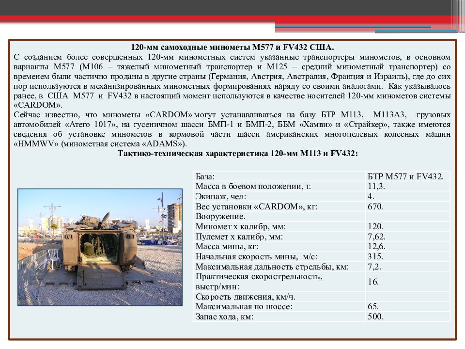 120 характеристики. 120мм миномет ТТХ самоходный. ТТХ 120 мм самоходного миномета ФРГ. Миномет м120 ТТХ. 120 Мм самоходный миномет м121 США вырезка.