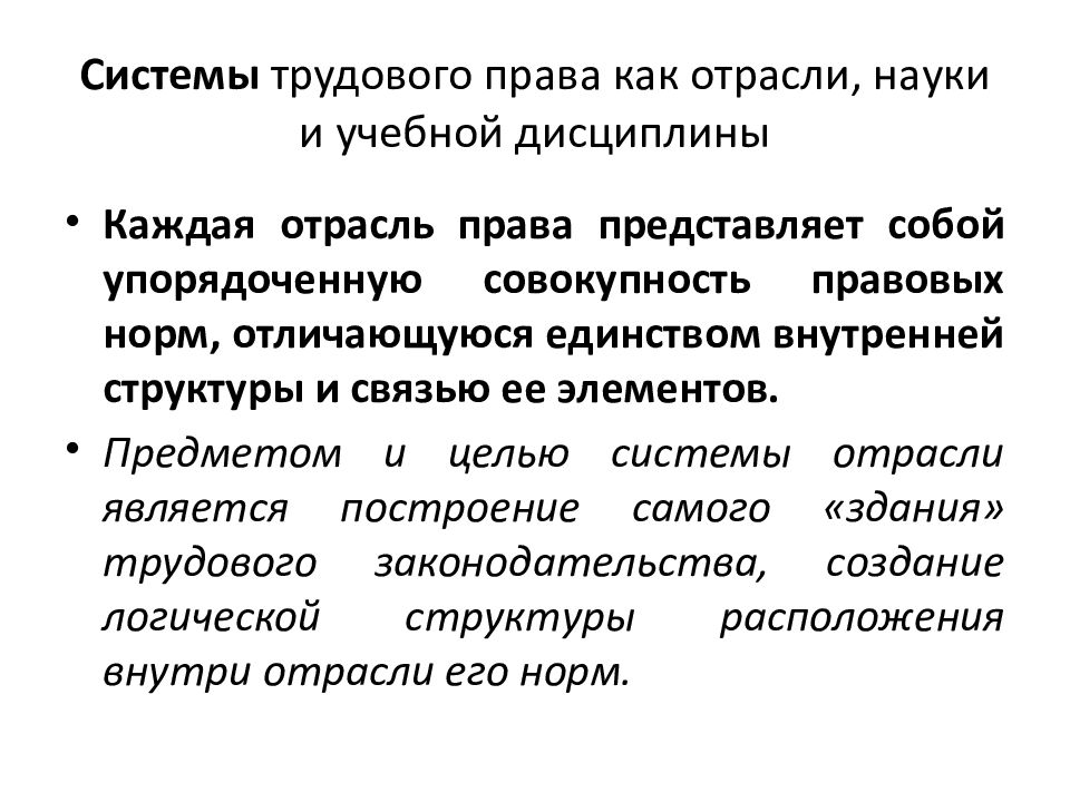 Предмет метод и система трудового права презентация