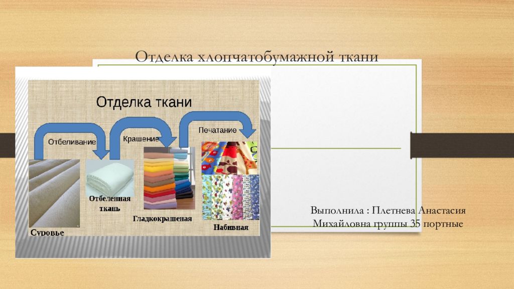 Отделка хлопчатобумажной ткани