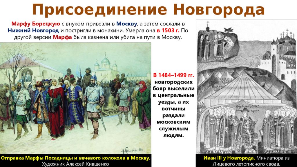 Присоединение рязани к московскому государству год. 1471 И 1478 присоединение Новгорода к Москве.