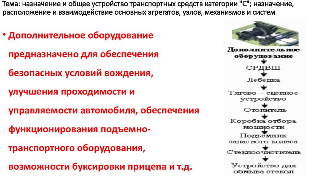 Общее устройство транспортных средств категории в презентация