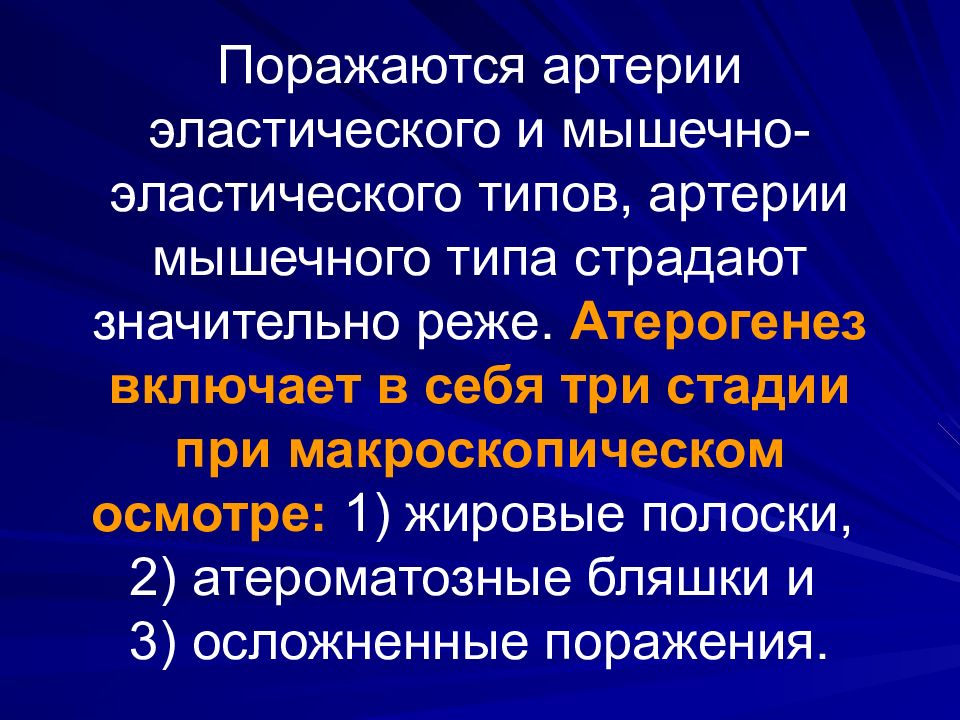 Болезни сосудов. При атеросклерозе поражаются артерии. Макроскопические стадии атеросклероза. При атеросклерозе поражаются сосуды. Атеросклерозом чаще поражаются артерии.