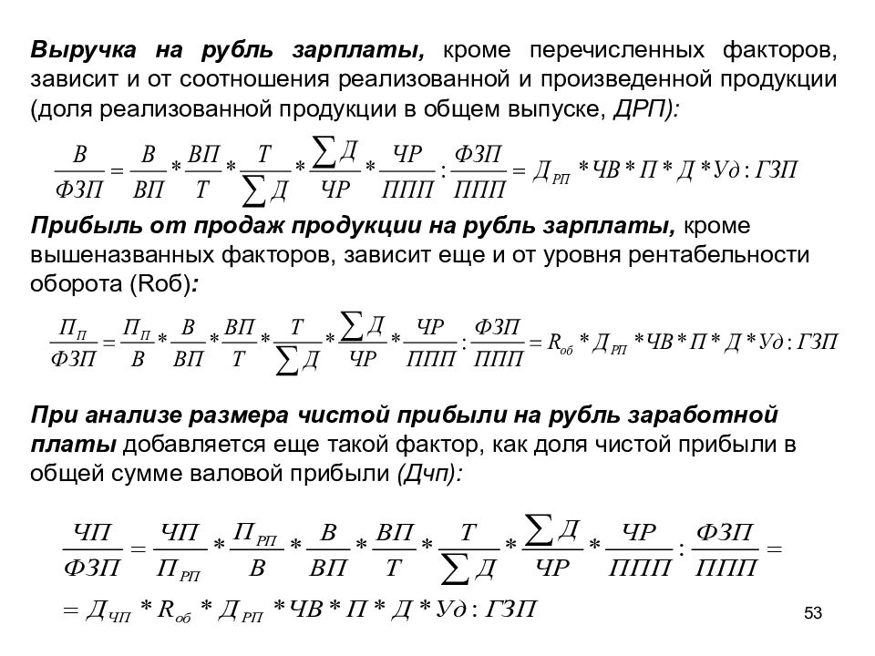 Выручка на рубль заработной платы