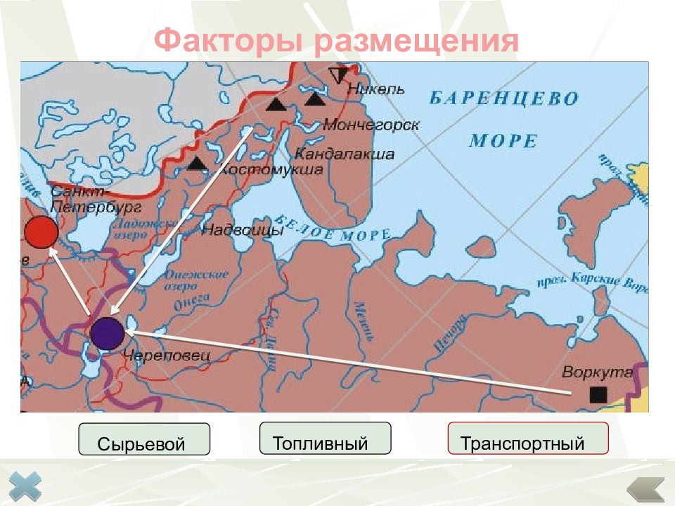 Расположение какого центра черной металлургии россии соответствует приведенной схеме