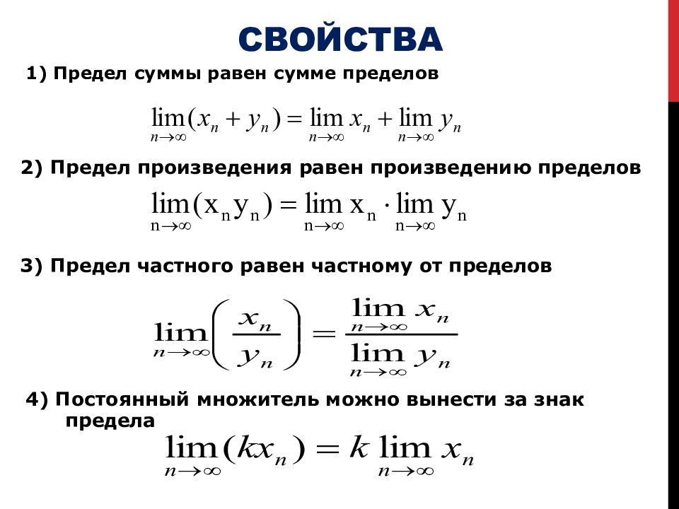 Презентация предел последовательности 11 класс колягин