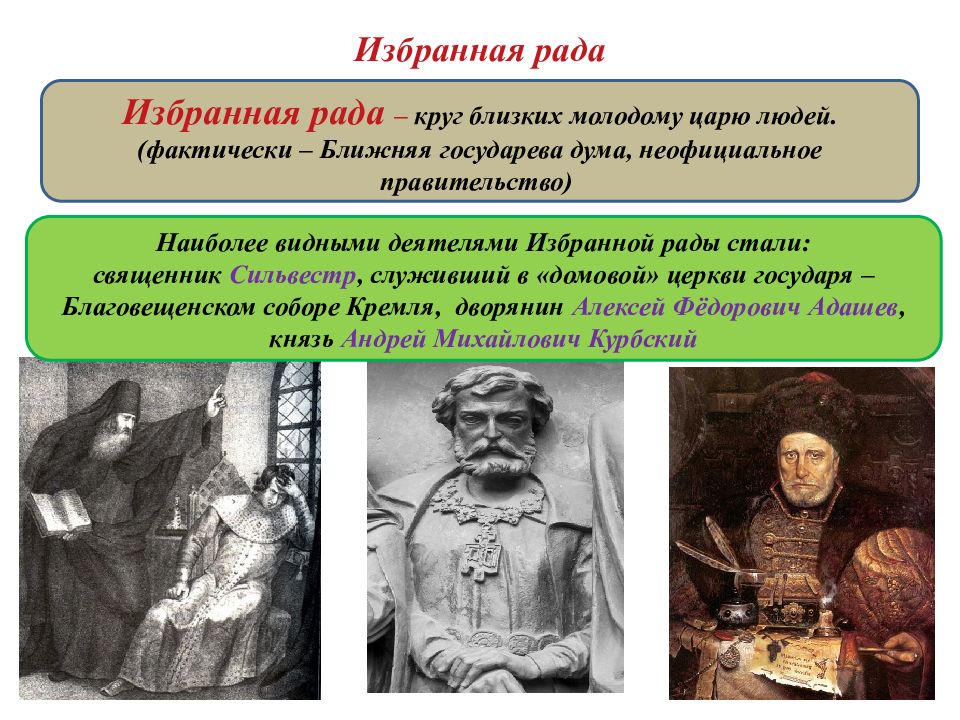 Священник деятель избранной рады. Неофициальное правительство Ивана Грозного. Избранная рада Ивана Грозного. Состав избранной рады.