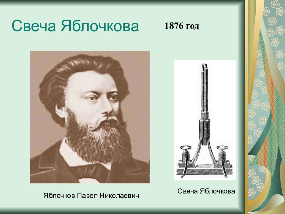 Павел николаевич яблочков презентация