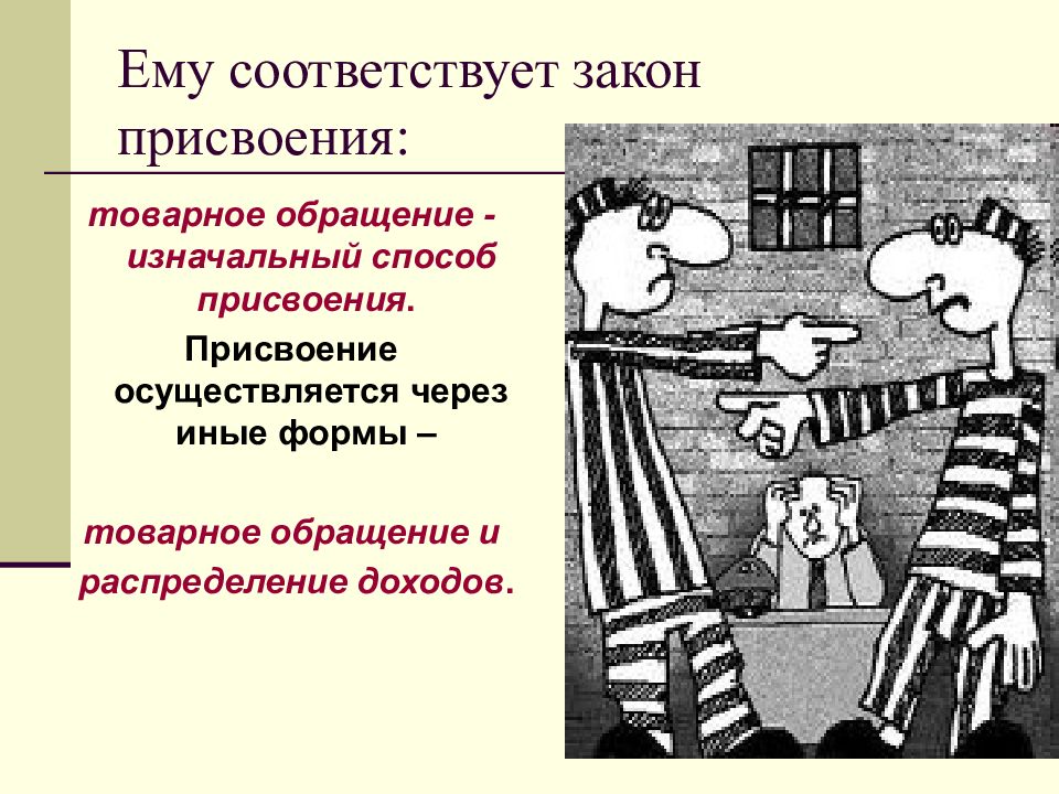 Соответствует закону. Законы собственности и присвоения. Закон о собственности. Присвоение собственности картинки. Закон собственности на продукт своего труда связан.