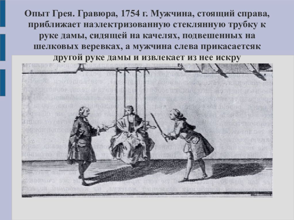 Стоящий опыт. Опыт Стивена Грея. Опыт Грея 1729. Гравюры электрический опыт. Научные работы с. Грея.