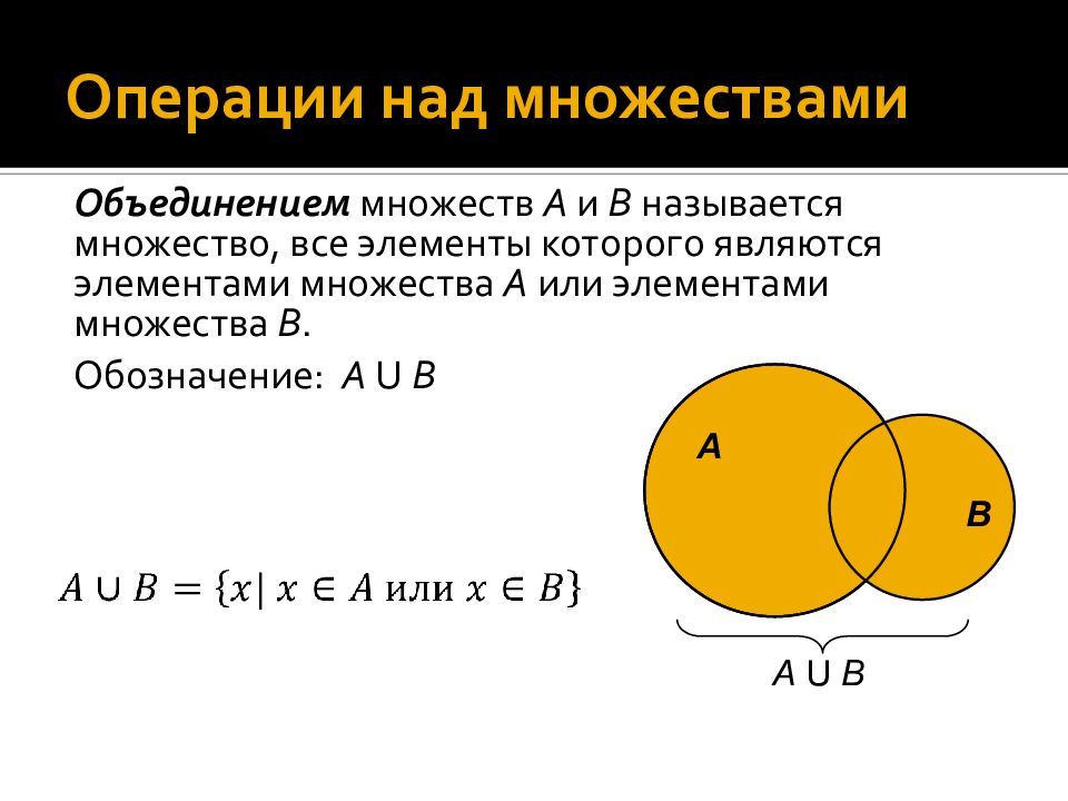 Общая часть множеств объединение множеств 5 класс виленкин презентация