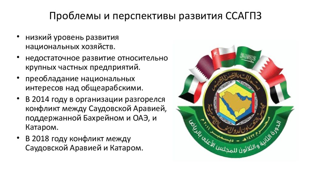 совет сотрудничества арабских государств персидского залива (ссагпз).