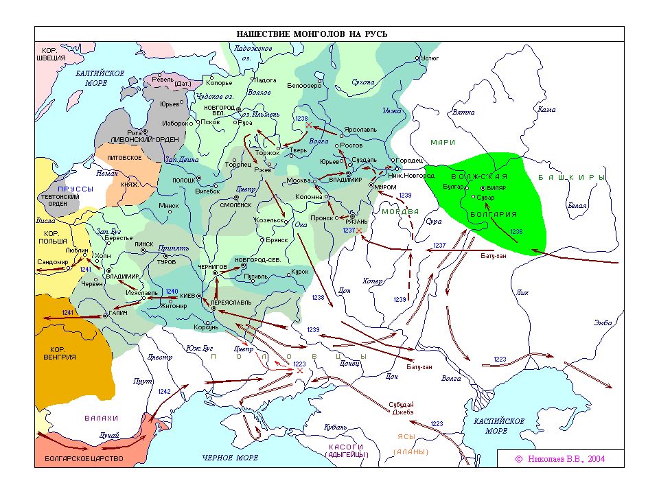 Карта россии в 13 в