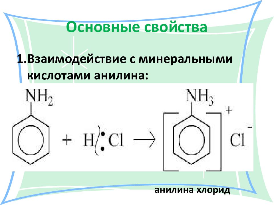 Получение анилина. Основные свойства анилина. Химические свойства анилина (основные свойства. Анилин проявляет основные свойства. Фениламин основные свойства.