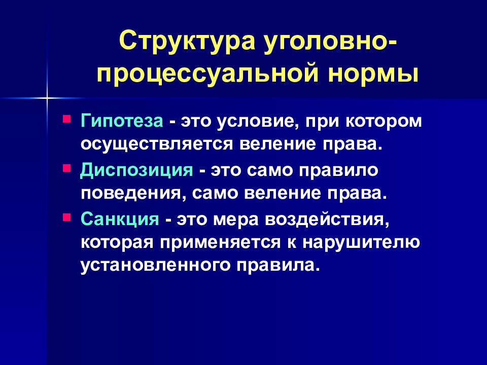 Структура уголовно процессуальной нормы схема