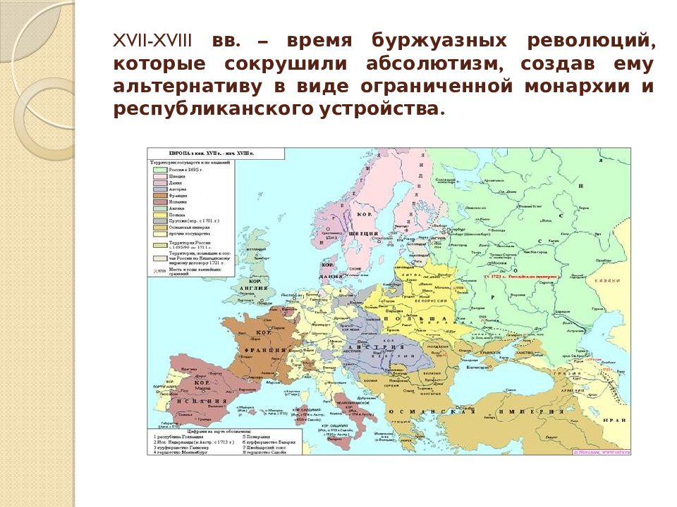 Политические революции 17 18 веков презентация 10 класс