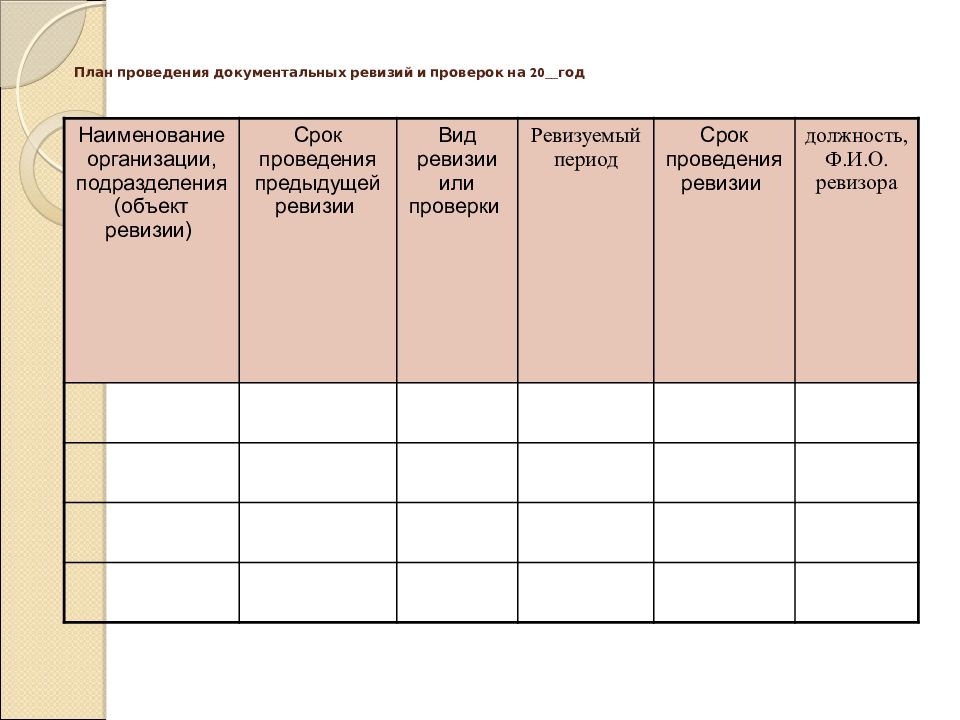 План работы для контрольной работы