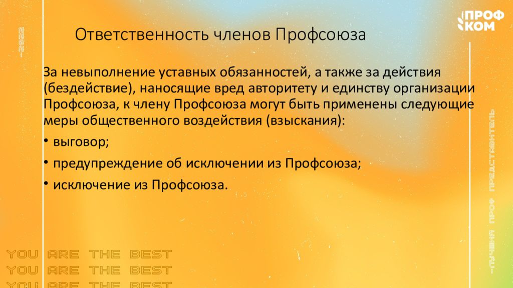 Устав общероссийского общественного движения. Устав профсоюза.