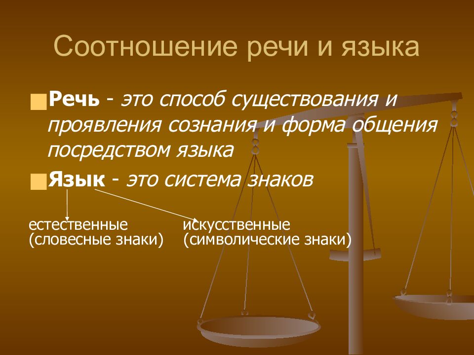 Соотношение речи и языка