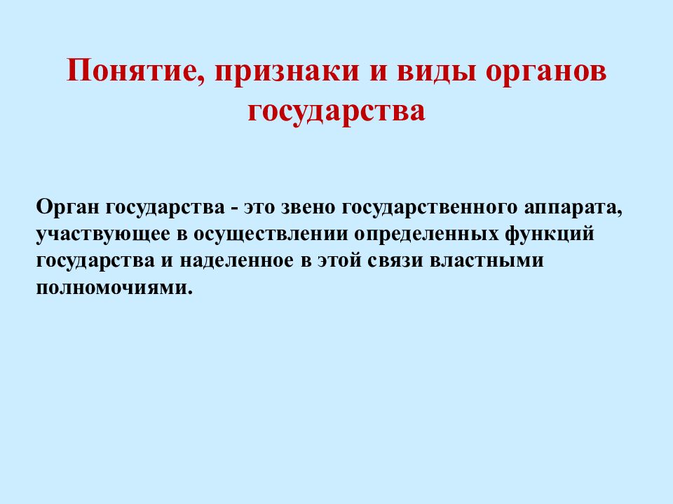 Виды органов государства